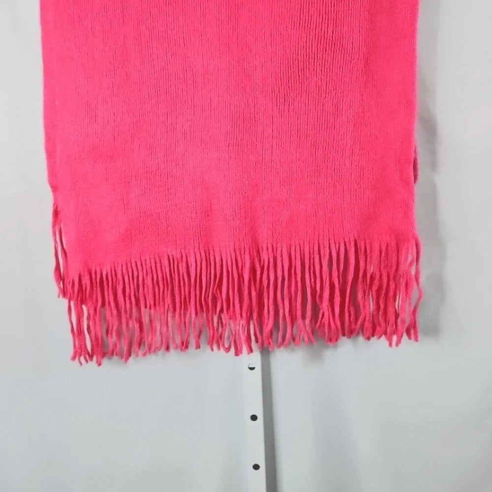 Vince Camuto Hot Pink Wrap Fringe Scarf NWT 76X26